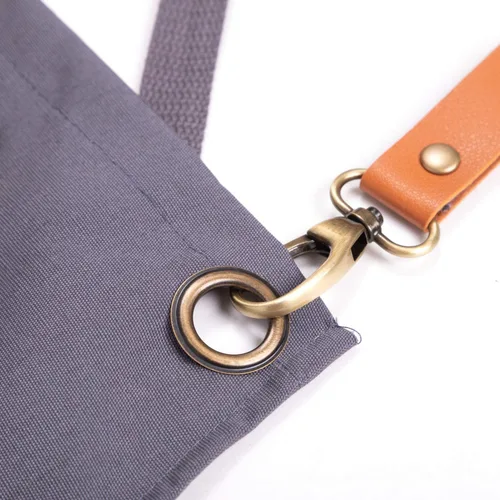 Miniatura 4 de NEOVIVA Delantal de herramientas de lona para hombres y mujeres con bolsillos, delantal de trabajo resistente con espalda cruzada para tienda