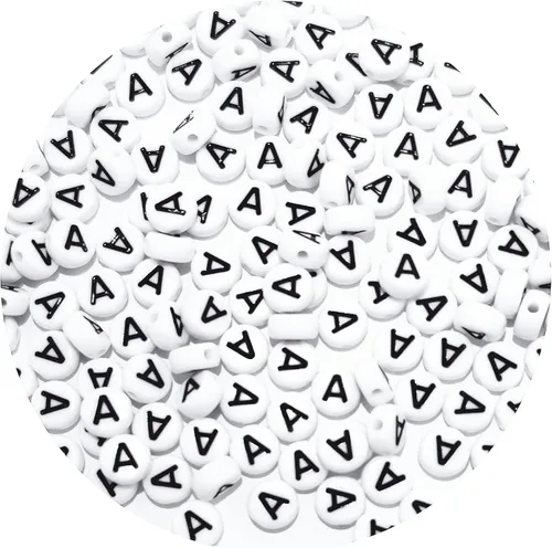 Miniatura 11 de Cuentas cuadradas de letras acrílicas de 0.236 x 0.236 pulgadas, cuentas A del alfabeto para pulseras, joyería, llavero DIY, 100