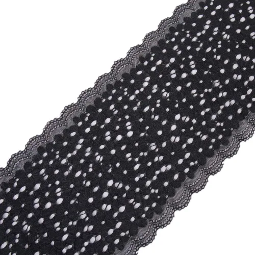 Miniatura 8 de Cinta de encaje floral de 5 yardas, tela bordada elástica de encaje de tul para accesorios para el cabello, manualidades, decoración de fiesta