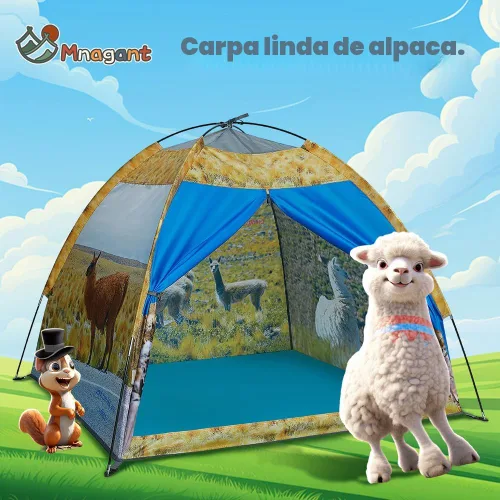 Miniatura 2 de Mnagant Tienda de campaña de alpaca para niños, divertida casa de juegos desplegable para niños y niñas, fácil instalación, tienda de campaña