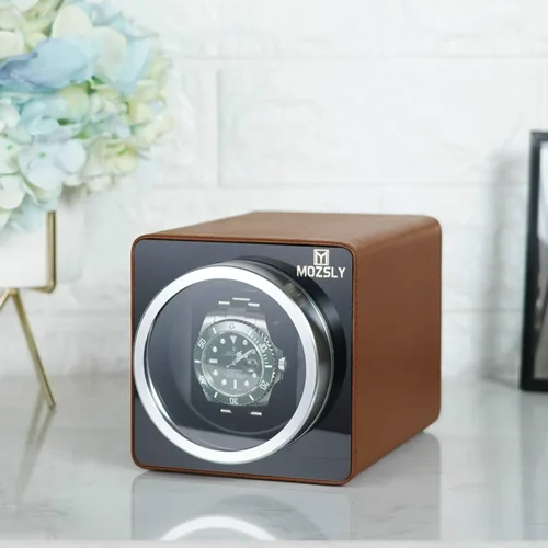 Miniatura 6 de MOZSLY Watch Winder for Automatic Watches with Quiet Motor 12 Rotation Mode Setting Leather