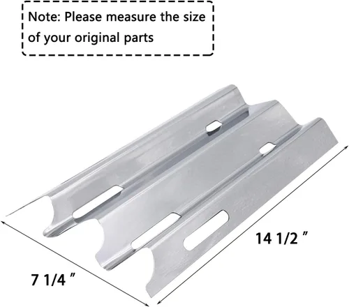 Miniatura 2 de Hisencn Paquete de 3 piezas de repuesto de placa de calor inoxidable para quemador de barbacoa, deflector de llama, piezas de repuesto para Vermont