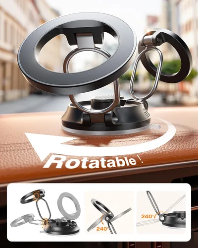 Miniatura 6 de SUPERONE Soporte de teléfono de coche para Magsafe [78 libras de succión más fuerte y 2800 gf magnético] Soporte magnético ajustable de 360°