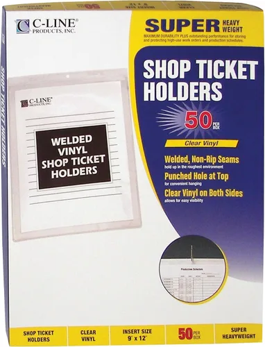 Miniatura 5 de C-Line soportes para boletas de tienda de vinilo, lados transparentes, 9 x 12 pulgadas, 50 por caja (80912)