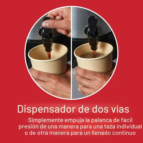 Miniatura 5 de Hamilton Beach Urna de café de 45 tazas y dispensador de bebidas calientes, color plateado
