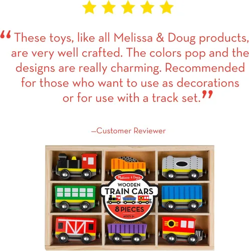 Miniatura 9 de Melissa & Doug – Tren de madera, vagones de tren