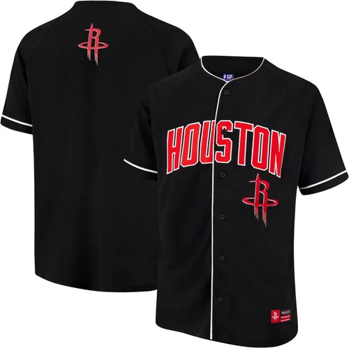Miniatura 29 de Ultra Game Camiseta de béisbol oficial de la NBA con botones y botones para hombre Negro 23
