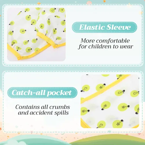 Miniatura 4 de Tarpop Baberos de manga larga para bebés, paquete múltiple, impermeables, de manga suave, para bebés y niños pequeños que comen alimentación CUTE