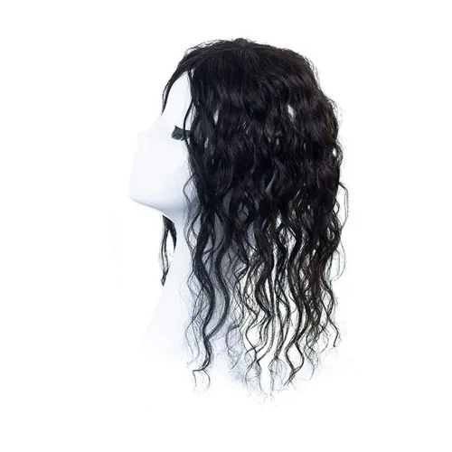 Miniatura 8 de RemeeHi Postizos en mono cabeza vuelta Remy cabello humano ondulado clip en la parte superior o Toupee Wiglet para pérdida adelgazamiento pelo