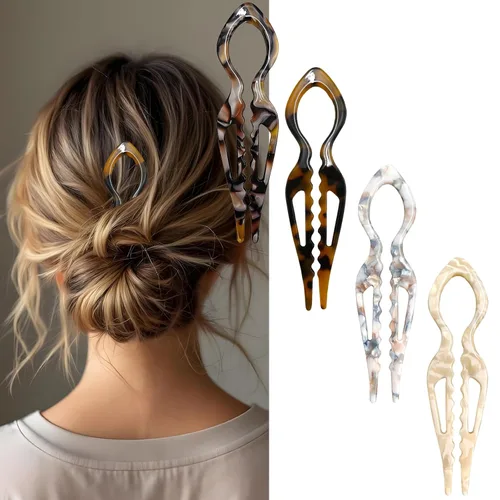 4 horquillas para el cabello para mujer, horquillas francesas en forma de U, elegantes accesorios para el cabello de mujer, horquilla francesa para