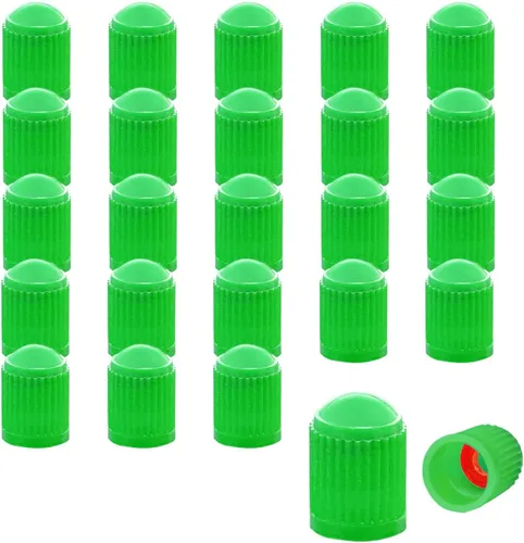 Miniatura 22 de Ziciner 25 tapas de vástago de válvula de neumático, tapa de válvula de neumático de plástico para autos con sello de goma O, cubiertas de vástago