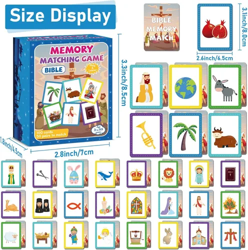 Miniatura 2 de gisgfim 50 pares de banderas de juego de memoria de Estados Unidos de concentración tarjeta de memoria educativas, juegos de geografía, juego