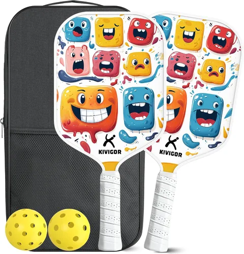 Miniatura 11 de Pickleball Paddles Set of 2, Carbon Fiber Surface, Polypropylene Honeycomb Core, Lightweight Pickleball Rackets Pickle Ball Paddle Set 2 Pack