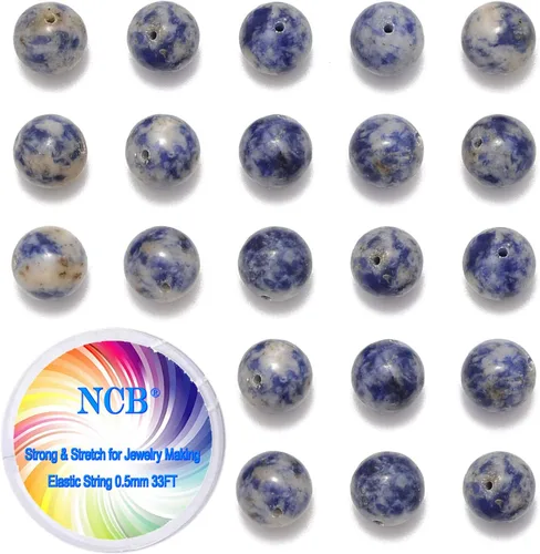 Miniatura 7 de NCB - 200 cuentas sueltas de turquesa africana de 0.15 pulgadas (4 mm) para joyería, cuentas semipreciosas naturales redondas y suaves con espaciador