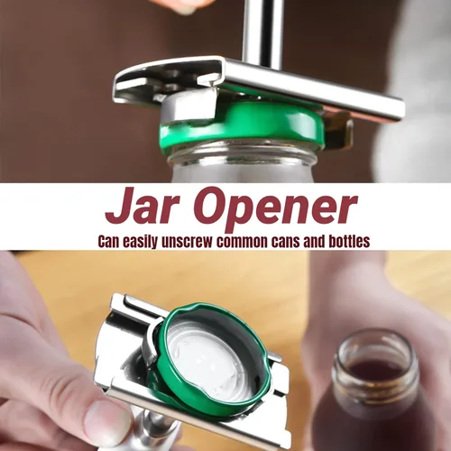 Miniatura 2 de Abrelatas ajustable, abridor de tarros de acero inoxidable para latas de botellas de 1 a 4 pulgadas, abridor manual de latas, removedor de tapa