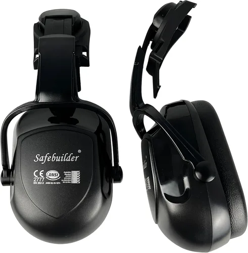 SAFEBUILDER 30dB Orejeras Cascos Duros Tipo Casco de Seguridad Orejeras para Protección Auditiva de Casco de Seguridad Orejeras ANSI S3.19 Casco