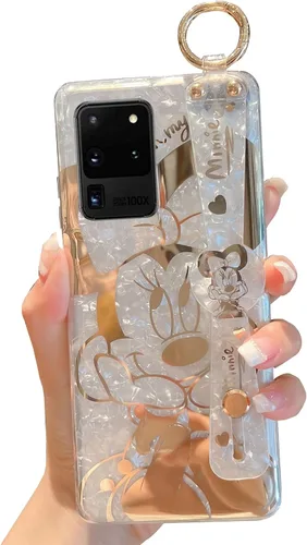 Miniatura 13 de Funda para Galaxy S20 con Banda de Muñeca y Soporte Ultra Delgada IMD Patrón de Animales Resistente a Golpes Funda con Soporte de Protección