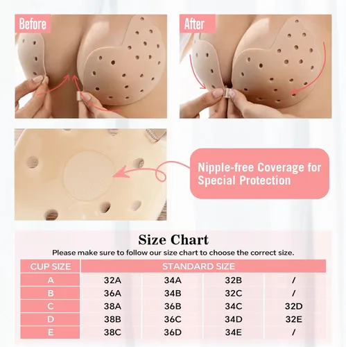 Miniatura 5 de Sujetadores adhesivos para mujer, brasier sin costuras, brasier adhesivo para pechos para mujer, sujetadores sin tirantes con cubierta de pezón
