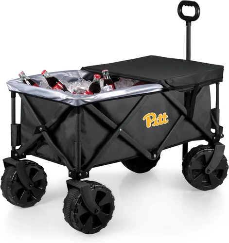 Miniatura 26 de PICNIC TIME NCAA Adventure Wagon Elite - Carro de playa plegable todo terreno con ruedas grandes, tapa superior de mesa y forro suave para enfriar