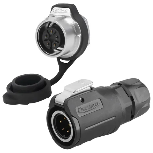Miniatura 18 de CNLINKO Conector de cable eléctrico para exteriores M16 de 2 pines, resistente a la vibración IP67/IP65, para panel de enchufe industrial