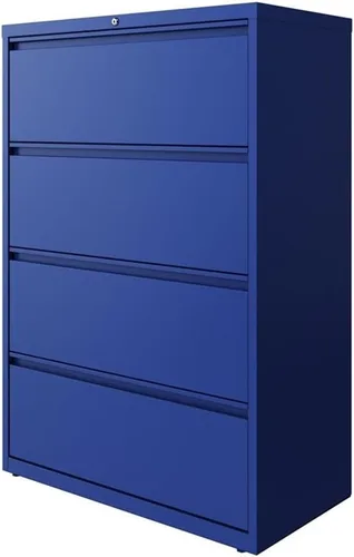 Miniatura 4 de UrbanPro Archivador lateral de metal de 36" con 4 cajones en azul clásico
