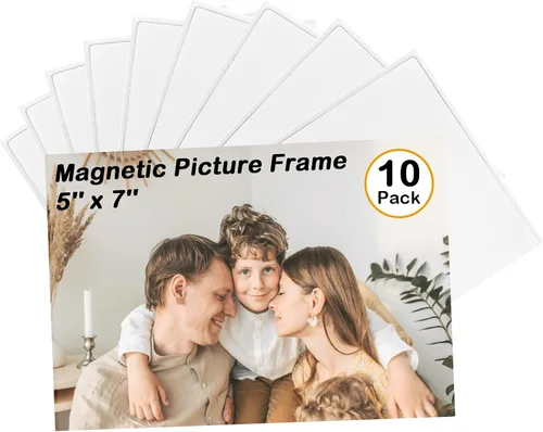 Miniatura 12 de Marco magnético para fotos, capacidad para fotos de 4 x 6 pulgadas, fundas negras reutilizables para nevera, taquilla, gabinete de oficina