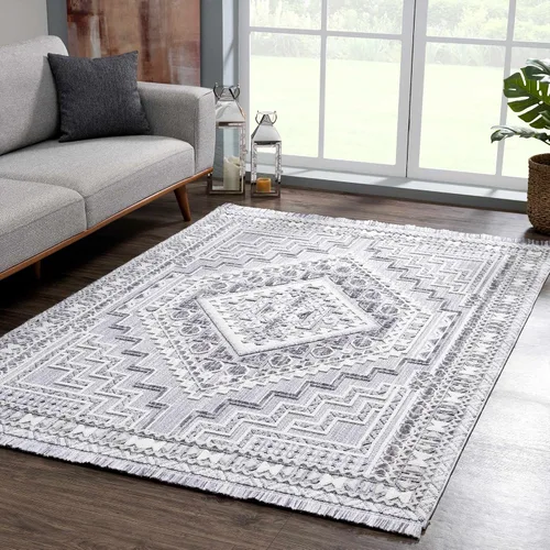 Miniatura 7 de Hauteloom Ethereal - Alfombra de pasillo con borde geométrico de medallón de diamante, estilo bohemio de transición, tribal azteca del suroeste