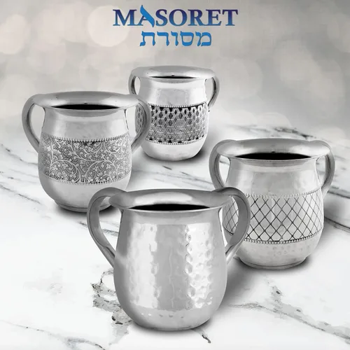 Miniatura 4 de Taza de lavado de acero inoxidable irrompible: 6.5 pulgadas de alto elegantemente cepillado de 2 asas recipiente de agua de limpieza ritual de boca
