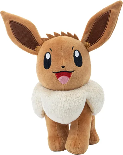 Pokemon - Peluche grande de Eevee de 12 pulgadas, con licencia oficial, figura de inicio de Let's Go, auténtico juguete suave de peluche de 12