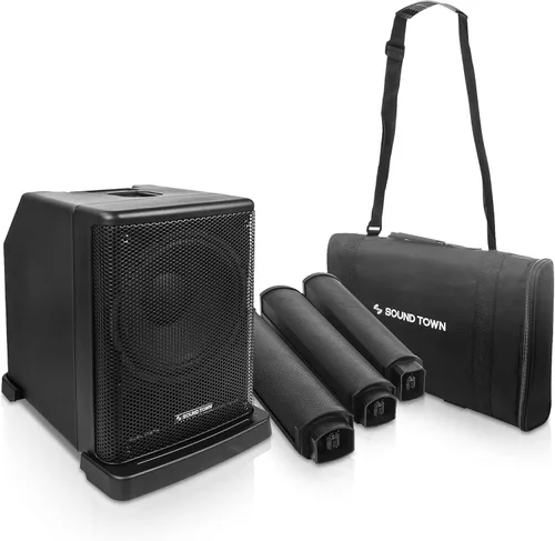 Miniatura 5 de Sound Town Sistema portátil PA/DJ de columna de matriz de línea con subwoofer alimentado de 12 pulgadas, TWS Bluetooth, DSP, bolsa de transporte