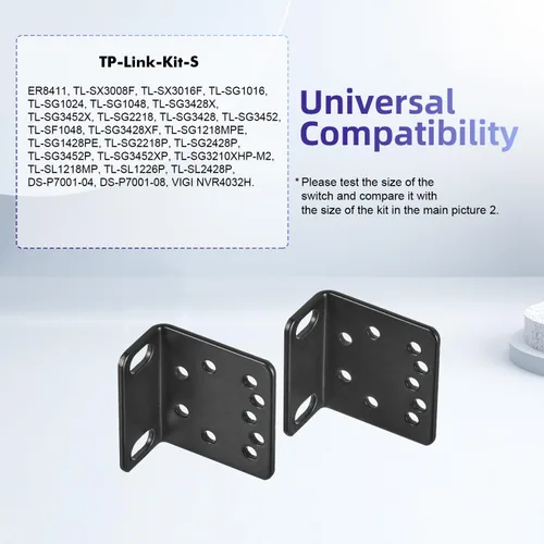 Miniatura 4 de Kit de oído para rack TP-Link de 19 pulgadas para interruptores de montaje en rack 1U Extensor de ancho de 17.3 a 19 pulgadas