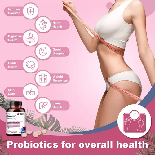 Miniatura 5 de NATURE TARGET Probióticos para mujeres con prebióticos, arándano y D-manosa, 60 mil millones de UFC, probióticos para mujeres para la salud