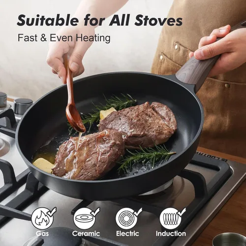 Miniatura 3 de SENSARTE Sartén antiadherente para saltear y freír de 11 pulgadas, sartén antiadherente para huevos, sartén para tortilla, cocina saludable, sartén