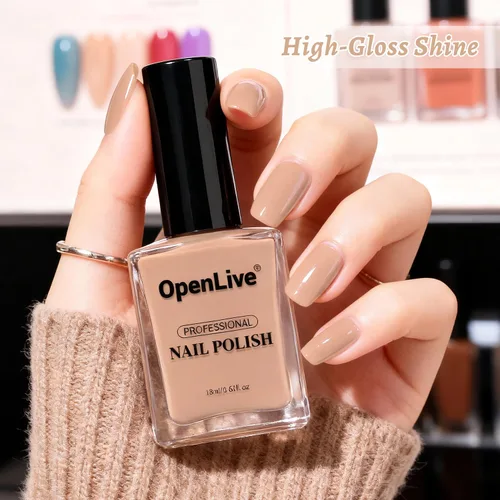 Miniatura 4 de OpenLive 18ml Esmalte de uñas desnudo de gran volumen, secado rápido, rosa claro, esmalte de uñas de secado rápido y larga duración, arte de uñas