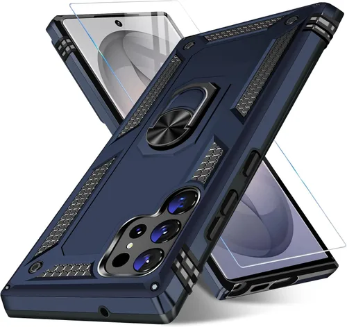 Miniatura 26 de Vaki Funda para Samsung Galaxy S22 5G con protector de pantalla integrado de grado militar, cubierta dura y resistente, funda resistente para Galaxy