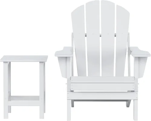 Miniatura 58 de WestinTrends Malibu HDPE - Silla plegable Adirondack de polietileno para exteriores, color negro