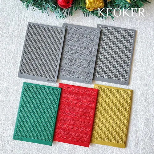Miniatura 5 de Keoker Hoja de textura de arcilla polimérica para Navidad, tapete de textura de arcilla navideña para hacer aretes, joyas, herramientas de aretes