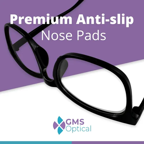 Miniatura 3 de GMS Optical® - Adhesivo antiderrapante contorneado almohadillas de nariz de lente de silicona suave con superpegajoso respaldo, 1,8 mm - 5 pares