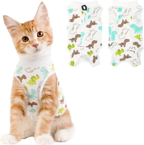 Miniatura 17 de Coppthinktu Traje de recuperación de gato para mujer, mameluco transpirable para después de la cirugía para heridas abdominales o enfermedades