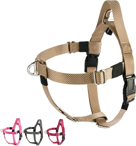Miniatura 10 de Annchwool Arnés ajustable para perro, ligero, sin tirones, con asa para perros pequeños, medianos y grandes, clip frontal, arnés de chaleco fácil