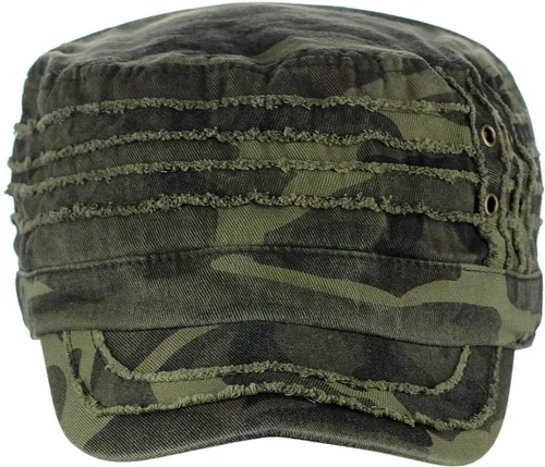 Miniatura 2 de D&Y Gorra militar unisex de algodón desgastado en capas deshilachado cadete