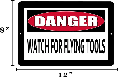 Miniatura 3 de Rogue River Tactical Divertido metal advertencia estaño signo decoración de pared hombre cueva bar peligro reloj para volar herramientas