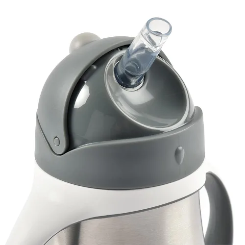 Miniatura 3 de BEABA - Vaso para sorber con popote de acero inoxidable, vasos aislados a prueba de derrames con asas extraíbles, fabricado con acero inoxidable