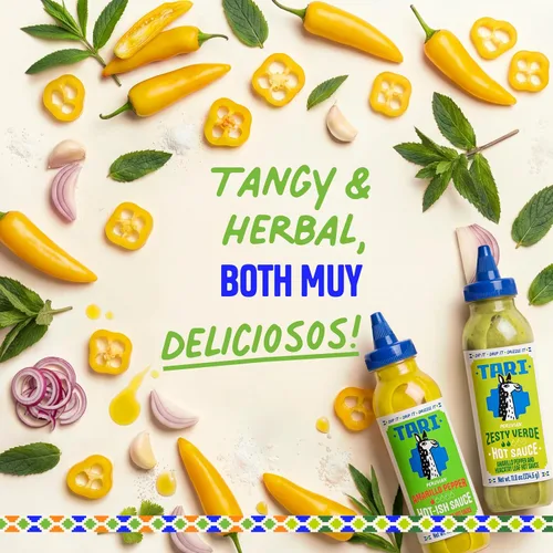 Miniatura 2 de Tari Salsa picante - Paquete variado de pimienta amarillo - Aji Amarillo y Zesty Verde - 11.8 oz cada uno (2 unidades)