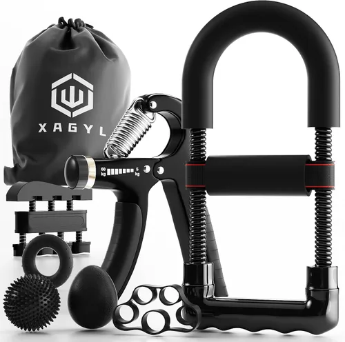 Kit de fortalecimiento de agarre de mano con fortalecedor de muñeca, juego definitivo para entrenamiento de antebrazo, entrenador de fuerza de