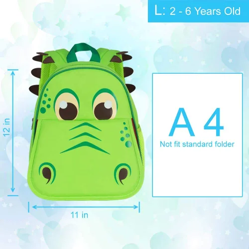 Miniatura 5 de gxtvo Mochila de dinosaurio para niños, mochila preescolar para niños pequeños, mochila escolar de animales de dibujos animados de 12 pulgadas
