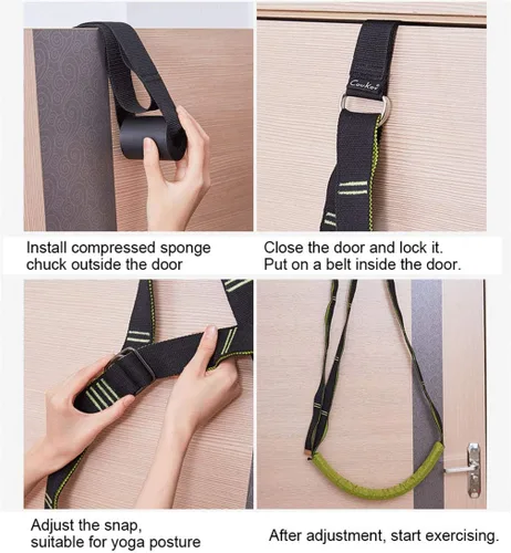 Miniatura 3 de Correa de estiramiento de yoga, fitness, correa de estiramiento de flexibilidad de puerta, mejora la flexibilidad de la pierna, cintura y espalda
