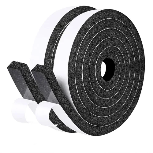 Miniatura 10 de fowong Sello para ventana de aire acondicionado de 1 pulgada x 1 pulgada, burlete grueso de CA para intemperie, cinta selladora adhesiva de espuma
