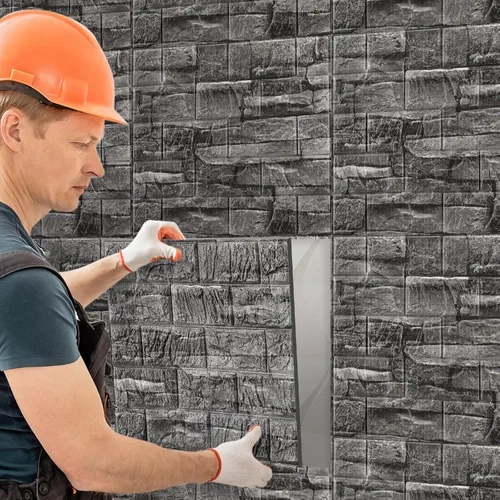 Miniatura 4 de Tinlade 30 piezas 28.81 pies cuadrados Paneles de pared 3D para despegar y pegar, papel tapiz de ladrillo de espuma autoadhesivo, paneles de pared