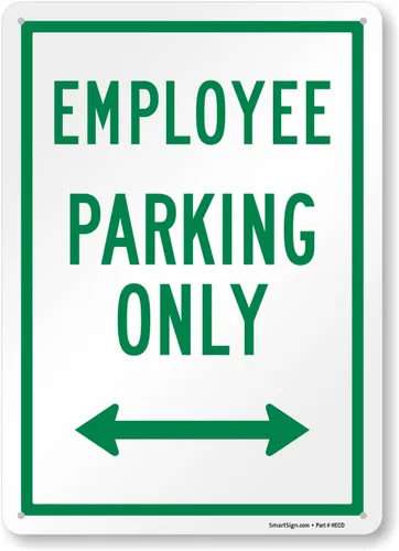 Miniatura 19 de SmartSign Letrero de metal "Employee Parking Only" de 18 x 12 pulgadas con flecha derecha, aluminio laminado inoxidable de 63 mil, verde y blanco